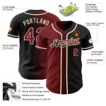 Custom Fashion Crimson-City Schwarz Baseball Authentic Jersey Creme Farbverlauf Custom Fashion Crimson-City Schwarz Baseball Authentic Jersey Creme Farbverlauf