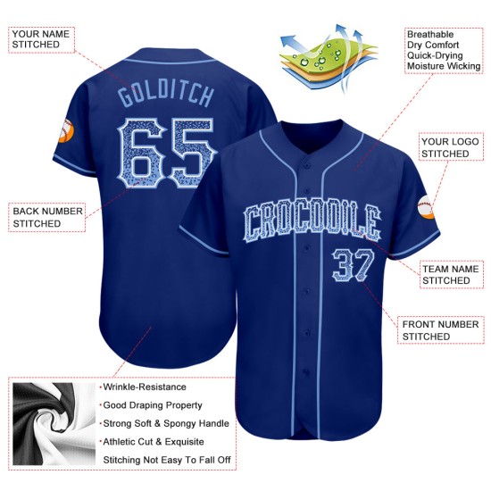 Helles benutzerdefiniertes blau-weißes Royal-Trikot Drift Baseball Fashion Authentic Helles benutzerdefiniertes blau-weißes Royal-Trikot Drift Baseball Fashion Authentic