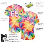 Regenbogen Farbstoff Weiß-Rosa Baseball Aquarell Jersey Custom Authentic Krawatte 3D Regenbogen Farbstoff Weiß-Rosa Baseball Aquarell Jersey Custom Authentic Krawatte 3D