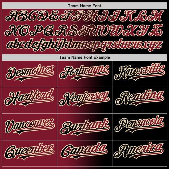 Custom Fashion Crimson-City Schwarz Baseball Authentic Jersey Creme Farbverlauf Custom Fashion Crimson-City Schwarz Baseball Authentic Jersey Creme Farbverlauf