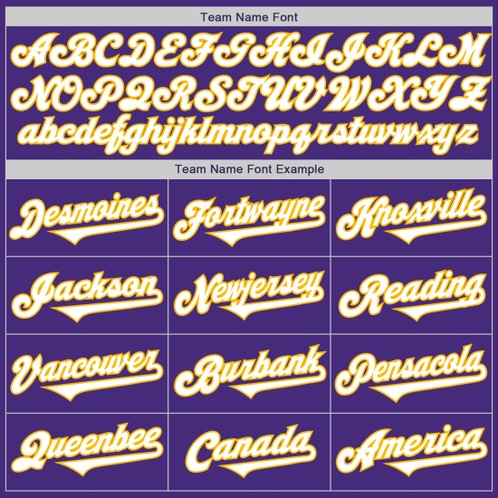 Jersey Custom Baseball Weiß-Gold Lila Ton Authentic Zwei Jersey Custom Baseball Weiß-Gold Lila Ton Authentic Zwei