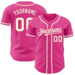 Jersey Authentic Custom Creme Baseball Rosa Jersey Authentic Custom Creme Baseball Rosa