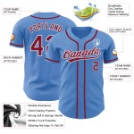 Baseball Authentic Custom Blau Purpur-Weiß Jersey Pulver Baseball Authentic Custom Blau Purpur-Weiß Jersey Pulver