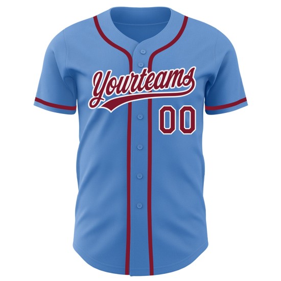 Baseball Authentic Custom Blau Purpur-Weiß Jersey Pulver Baseball Authentic Custom Blau Purpur-Weiß Jersey Pulver