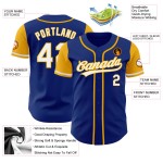 Authentisches, individuelles weiß-goldenes Baseball-Trikot in Royal Two Tone Authentisches, individuelles weiß-goldenes Baseball-Trikot in Royal Two Tone