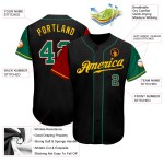 Kelly Two Tone Jersey Schwarz Authentic Grün-Gold Custom Baseball Kelly Two Tone Jersey Schwarz Authentic Grün-Gold Custom Baseball