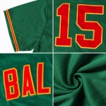 Grünes authentisches Baseball-Trikot Kelly Gold-Schwarz Old Custom Grünes authentisches Baseball-Trikot Kelly Gold-Schwarz Old Custom