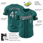 Teal Grau Baseball Nadelstreifen Jersey Schwarz Authentic Custom Teal Grau Baseball Nadelstreifen Jersey Schwarz Authentic Custom