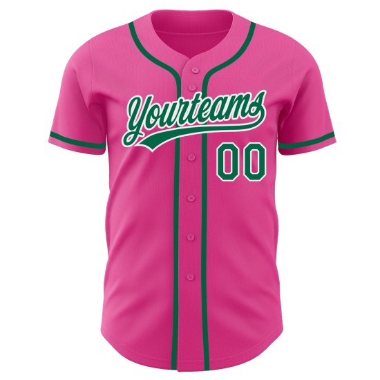 Kelly Custom Jersey Grün-Weiß Authentic Baseball Pink Kelly Custom Jersey Grün-Weiß Authentic Baseball Pink