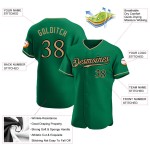 Grünes authentisches Baseball-Trikot Kelly Gold-Schwarz Old Custom Grünes authentisches Baseball-Trikot Kelly Gold-Schwarz Old Custom