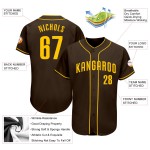 Jersey Gold Benutzerdefinierte Authentic Baseball Braun Jersey Gold Benutzerdefinierte Authentic Baseball Braun