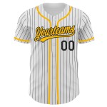Benutzerdefinierte authentische Jersey Gold Nadelstreifen weiß Baseball schwarz Benutzerdefinierte authentische Jersey Gold Nadelstreifen weiß Baseball schwarz