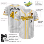 Benutzerdefinierte authentische Jersey Gold Nadelstreifen weiß Baseball schwarz Benutzerdefinierte authentische Jersey Gold Nadelstreifen weiß Baseball schwarz