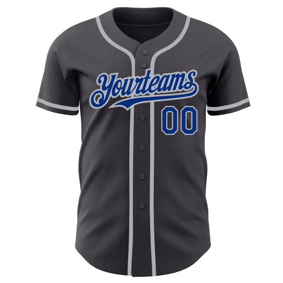 Benutzerdefinierte Royal-Grau Gray Steel Jersey Authentic Baseball Benutzerdefinierte Royal-Grau Gray Steel Jersey Authentic Baseball
