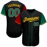 Kelly Two Tone Jersey Schwarz Authentic Grün-Gold Custom Baseball Kelly Two Tone Jersey Schwarz Authentic Grün-Gold Custom Baseball