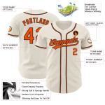 Authentisches orange-schwarzes Baseballtrikot, cremefarben, individuell Authentisches orange-schwarzes Baseballtrikot, cremefarben, individuell