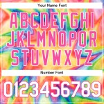 Regenbogen Farbstoff Weiß-Rosa Baseball Aquarell Jersey Custom Authentic Krawatte 3D Regenbogen Farbstoff Weiß-Rosa Baseball Aquarell Jersey Custom Authentic Krawatte 3D