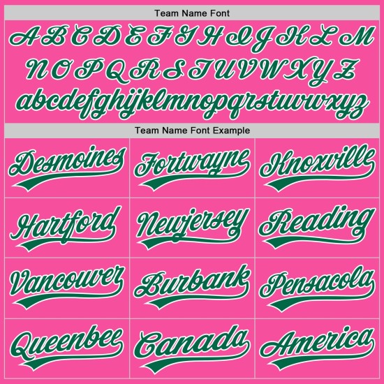 Kelly Custom Jersey Grün-Weiß Authentic Baseball Pink Kelly Custom Jersey Grün-Weiß Authentic Baseball Pink