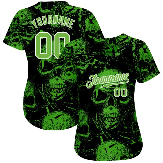 Muster 3D Benutzerdefinierte Totenköpfe Halloween Jersey Baseball Authentic Muster 3D Benutzerdefinierte Totenköpfe Halloween Jersey Baseball Authentic