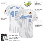 Nadelstreifen Jersey Blau-Grau Authentic Weiß Baseball Custom Light Navy Nadelstreifen Jersey Blau-Grau Authentic Weiß Baseball Custom Light Navy