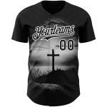 Authentisches Custom Baseball Trikot Nadelstreifen Creme Schwarz Schwarz-Orange Authentisches Custom Baseball Trikot Nadelstreifen Creme Schwarz Schwarz-Orange