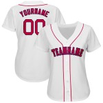 Custom Baseball Jersey Weiß Rot-Marine Custom Baseball Jersey Weiß Rot-Marine