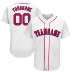 Custom Baseball Jersey Weiß Rot-Marine Custom Baseball Jersey Weiß Rot-Marine