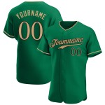 Grünes authentisches Baseball-Trikot Kelly Gold-Schwarz Old Custom Grünes authentisches Baseball-Trikot Kelly Gold-Schwarz Old Custom