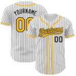 Benutzerdefinierte authentische Jersey Gold Nadelstreifen weiß Baseball schwarz Benutzerdefinierte authentische Jersey Gold Nadelstreifen weiß Baseball schwarz