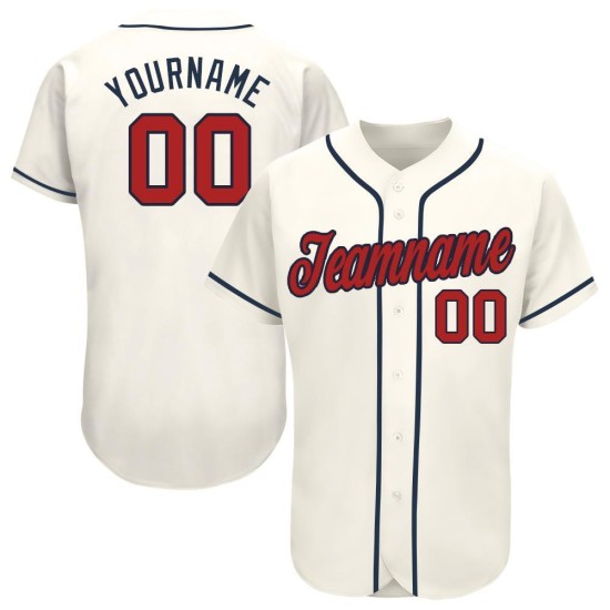Custom Jersey Creme Rot-Marine Baseball Custom Jersey Creme Rot-Marine Baseball