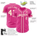 Jersey Authentic Custom Creme Baseball Rosa Jersey Authentic Custom Creme Baseball Rosa