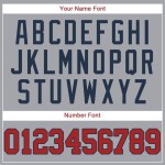 Jersey Baseball Custom Grau Rot-Marineblau Jersey Baseball Custom Grau Rot-Marineblau