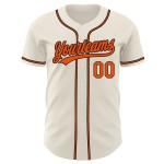Authentisches orange-schwarzes Baseballtrikot, cremefarben, individuell Authentisches orange-schwarzes Baseballtrikot, cremefarben, individuell