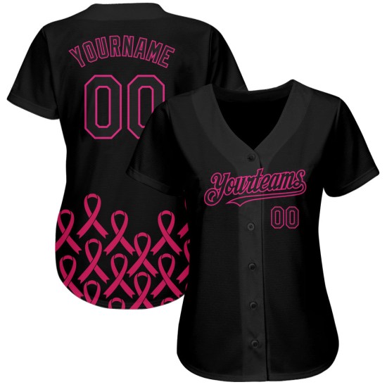 Krebs Pflege Authentische Rosa Band Jersey Custom Awareness Rosa Monat Baseball 3D Unterstützung Gesundheit Brust Heiße Frauen Schwarz Krebs Pflege Authentische Rosa Band Jersey Custom Awareness Rosa Monat Baseball 3D Unterstützung Gesundheit Brust Heiße Frauen Schwarz