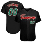 Authentisches schwarzes Custom-Trikot, grün-rot, Kelly Baseball Authentisches schwarzes Custom-Trikot, grün-rot, Kelly Baseball
