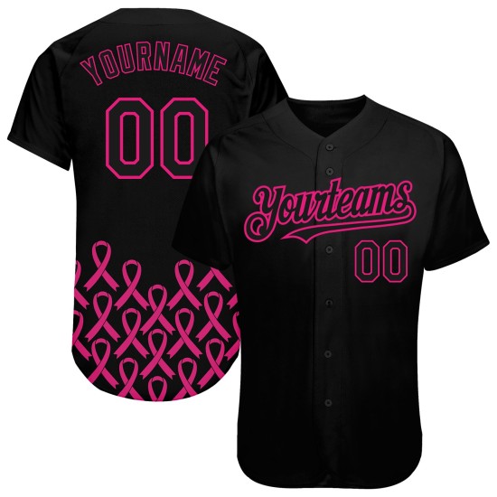 Krebs Pflege Authentische Rosa Band Jersey Custom Awareness Rosa Monat Baseball 3D Unterstützung Gesundheit Brust Heiße Frauen Schwarz Krebs Pflege Authentische Rosa Band Jersey Custom Awareness Rosa Monat Baseball 3D Unterstützung Gesundheit Brust Heiße Frauen Schwarz