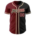 Custom Fashion Crimson-City Schwarz Baseball Authentic Jersey Creme Farbverlauf Custom Fashion Crimson-City Schwarz Baseball Authentic Jersey Creme Farbverlauf
