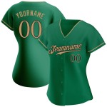 Grünes authentisches Baseball-Trikot Kelly Gold-Schwarz Old Custom Grünes authentisches Baseball-Trikot Kelly Gold-Schwarz Old Custom