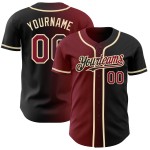 Custom Fashion Crimson-City Schwarz Baseball Authentic Jersey Creme Farbverlauf Custom Fashion Crimson-City Schwarz Baseball Authentic Jersey Creme Farbverlauf