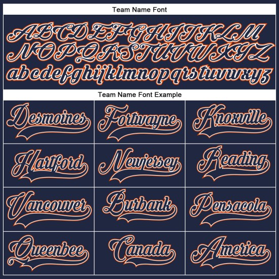 Baseball Authentic Orange-Weiß Navy Custom Trikot Baseball Authentic Orange-Weiß Navy Custom Trikot