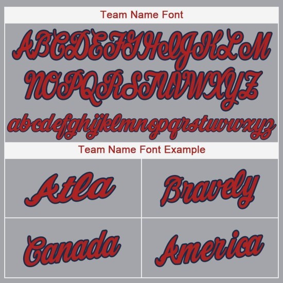 Jersey Baseball Custom Grau Rot-Marineblau Jersey Baseball Custom Grau Rot-Marineblau