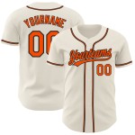 Authentisches orange-schwarzes Baseballtrikot, cremefarben, individuell Authentisches orange-schwarzes Baseballtrikot, cremefarben, individuell