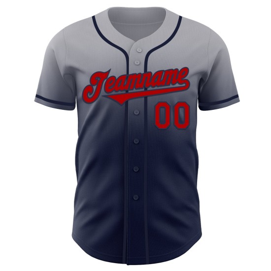Fade Jersey Fashion Custom Grau Baseball Rot-Marineblau Authentic Fade Jersey Fashion Custom Grau Baseball Rot-Marineblau Authentic