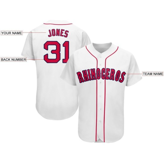 Custom Baseball Jersey Weiß Rot-Marine Custom Baseball Jersey Weiß Rot-Marine