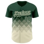 Authentische 3D Muster Jersey Grün Quadrat Gradienten Formen Baseball Creme Design Custom Authentische 3D Muster Jersey Grün Quadrat Gradienten Formen Baseball Creme Design Custom