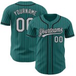 Teal Grau Baseball Nadelstreifen Jersey Schwarz Authentic Custom Teal Grau Baseball Nadelstreifen Jersey Schwarz Authentic Custom