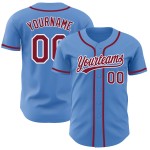 Baseball Authentic Custom Blau Purpur-Weiß Jersey Pulver Baseball Authentic Custom Blau Purpur-Weiß Jersey Pulver