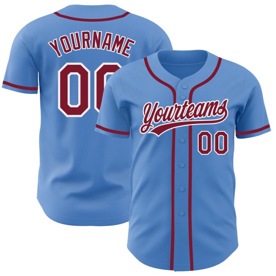 Baseball Authentic Custom Blau Purpur-Weiß Jersey Pulver Baseball Authentic Custom Blau Purpur-Weiß Jersey Pulver