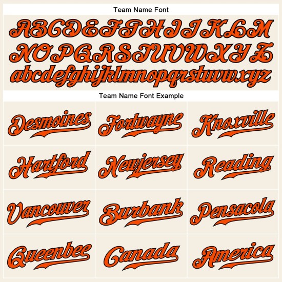 Orange-Schwarzes ärmelloses Creme-Trikot Authentic Baseball Custom Orange-Schwarzes ärmelloses Creme-Trikot Authentic Baseball Custom
