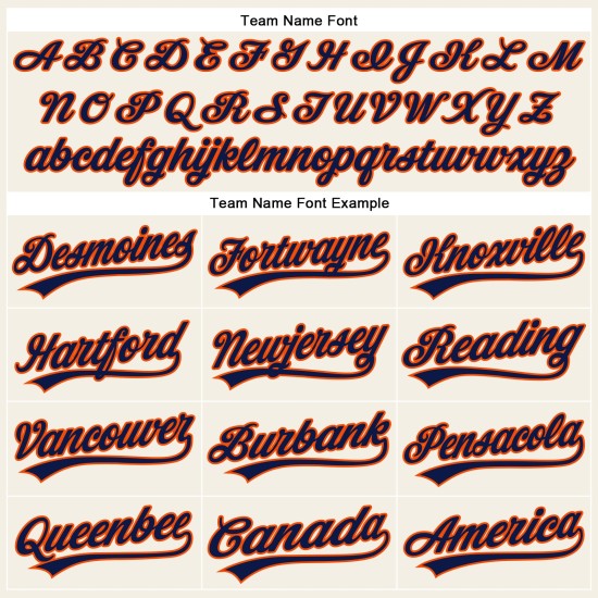Baseball Authentic Jersey Creme Navy Nadelstreifen Orange Custom Baseball Authentic Jersey Creme Navy Nadelstreifen Orange Custom
